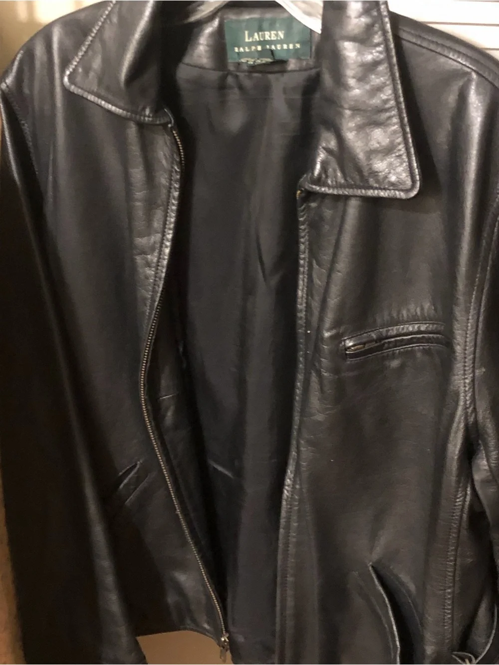 Lauren Ralph Lauren Black Leather Jacket - Picture 2 of 2
